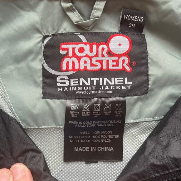 TourMaster Sentinel Rain Jacket Womens Small Bikercore Motorcycle Black Grey - Picture 9 of 12